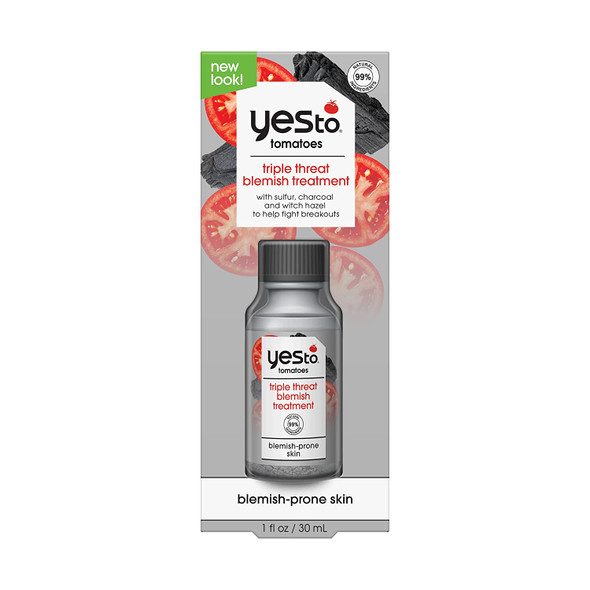 Yes To Tomatoes Triple Threat Acne Treatment Kit Clears Breakouts Without OverDrying With Salicylic Acid  Antioxidants Natural Vegan  Cruelty Free 1 Fluid Oz. 8035908