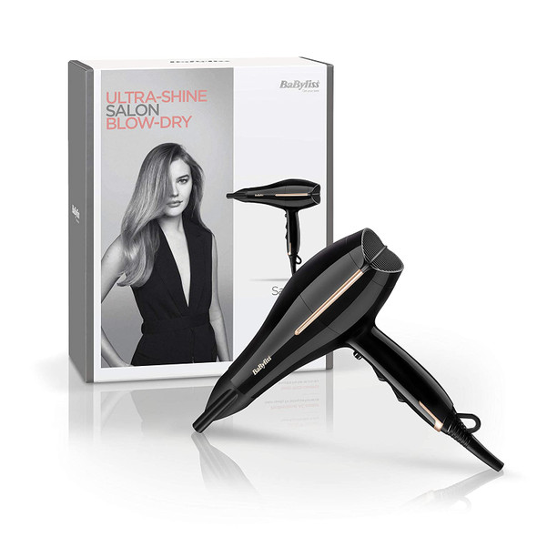 BaByliss Salon Pro Hair Dryer  Powerful 2200W Blow Dryer AC Professinal Motor Ionic Frizz Control 3 Heat and 2 Speed Settings Black 5552U