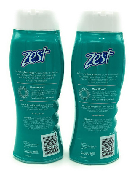 Zest Body Wash Aqua 18 Ounce 2 Pack