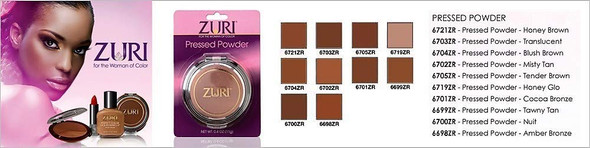 Zuri Naturally Sheer Satin Finish Pressed Powder  Terracotta