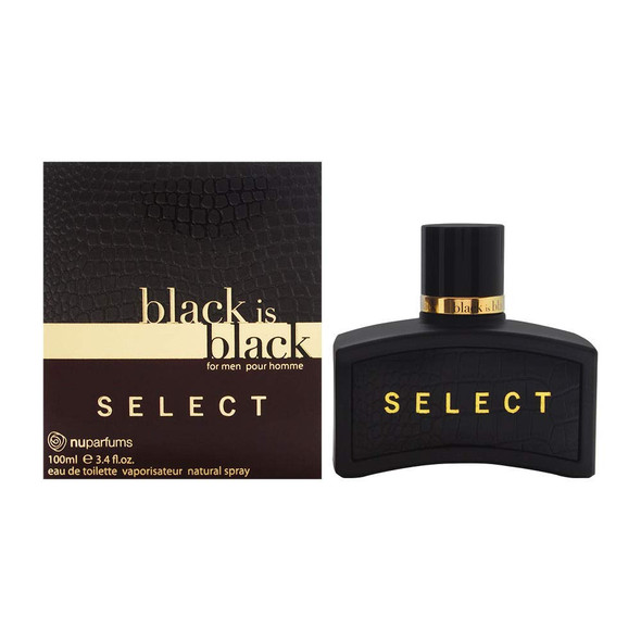 NuParfums Black is Black Select Pour Homme Eau De Toilette Spray 3.4 Ounce