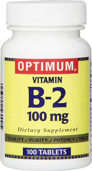 Optimum Vitamin B2 Tablets 100 Mg 100 Count