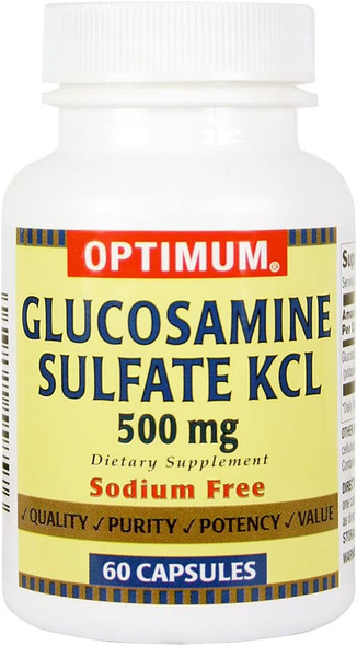 Optimum Glucosamine Sulfate KCL Capsules 500 Mg 60 Count