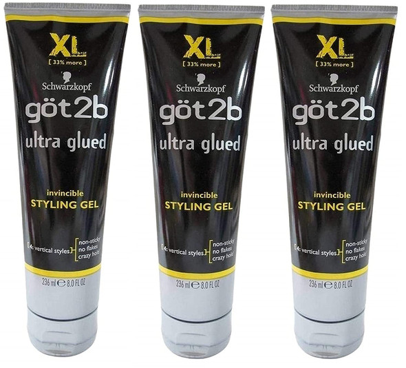 GOT 2B Ultra Glued Invincible Styling Gel 24 Ounce Pack of 3 SG_B008L2S4RK_US