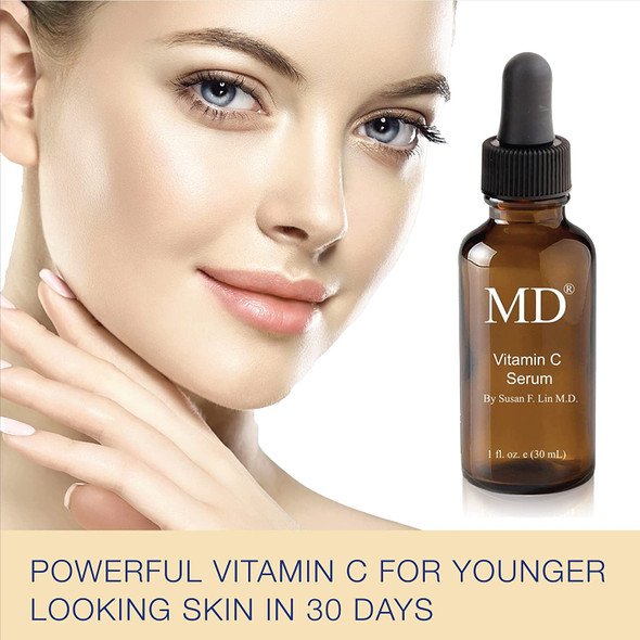 MD Factor Face Serum  AntiAging Face Serum with Vitamin C in LAscorbic Acid Form for Face  Body  Ideal for Fine Lines  Wrinkles Removal Dark Spot Reduction  Collagen Production