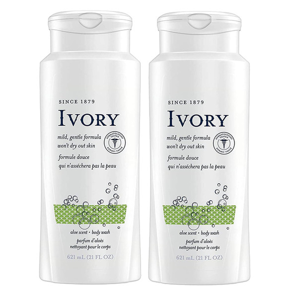Ivory Scented Body Wash Aloe 21 oz Pack of 2