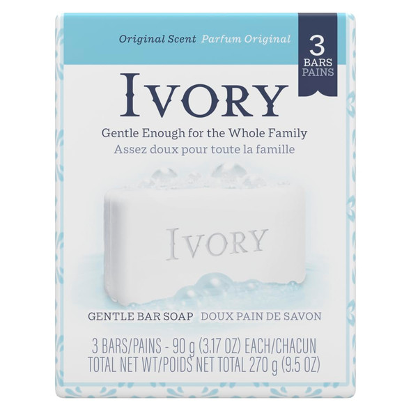 Ivory Bar Bath Soap 3.1oz  3 count Pack of 6