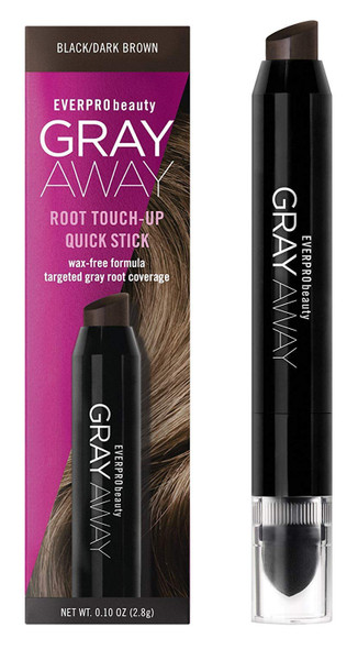 Everpro Gray Away Root Touchup Quick Stick Black/Dark Brown 0.10 Ounce 3ml 2 Pack