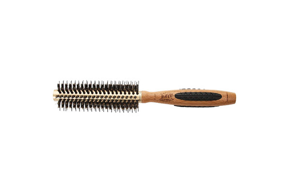 Bass Brushes  P Series  Straighten  Curl Round Hair Brush  Deluxe Length Styling Head  100 Premium Natural Bristle  Nylon Pin  Pure Bamboo Handle  Small Barrel  Model P107