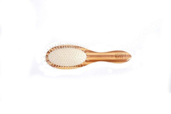 Bass Brushes  Ultra Flex Detangling Hair Brush  Style  Detangle Hair Brush  100 Ultra Flex Nylon Pin  Pure Bamboo Handle  Medium Oval  Striped Finish  Model 828  SB