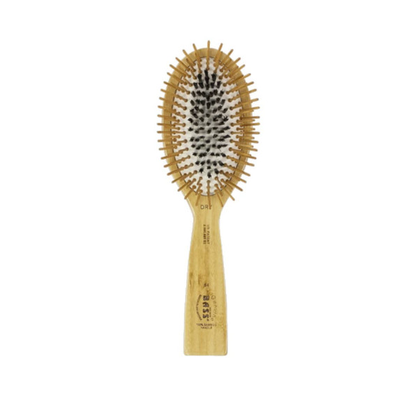 Bass Brushes  Shine  Condition Hair Brush  100 Natural Bristle  Nylon Pin  Pure Bamboo Handle  Large Oval  Dark Bamboo Finish  Model 54  DB