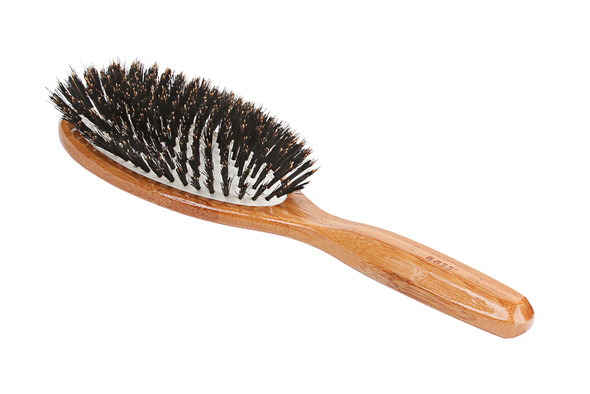 Bass Brushes  Shine  Condition  Luxury Grade Hair Brush  Natural Bristle  Large Oval with Pure Bamboo Handle