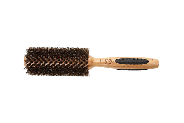 Bass Brushes  P Series  Straighten  Curl Round Hair Brush  Deluxe Length Styling Head  Natural Bristle  Pure Bamboo Handle  Medium Barrel  Model P103