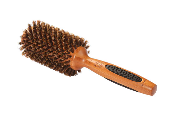 Bass Brushes  Straighten  Curl Round Hair Brush  Premium Natural Bristle  Pure Bamboo Handle  Extra Large Barrel  Model 912