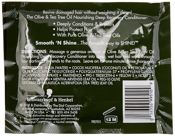 Smooth N Shine Revival Deep Recovery Conditioner Olive/Tea Tree 1.7 Ounce