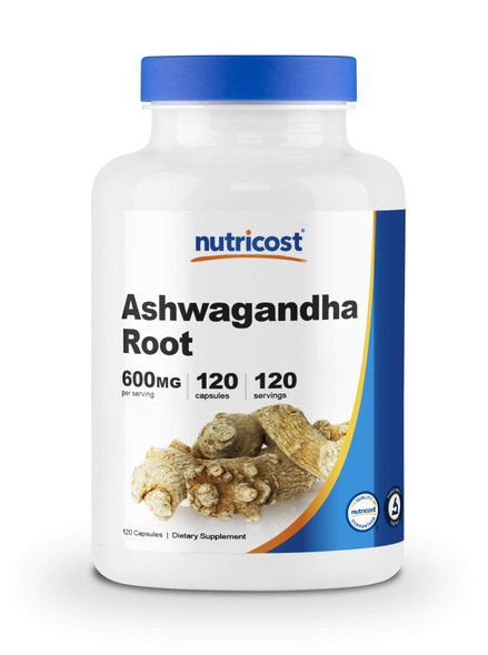 Nutricost Ashwagandha Herbal Supplement 600mg, 120 Capsules - High Quality Ashwagandha Root