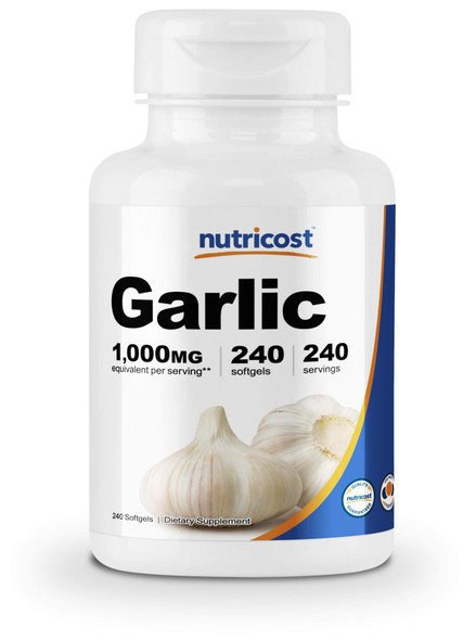 Nutricost Garlic 1000mg, 240 Softgels - Premium, High Potency, Gluten Free Garlic Supplement