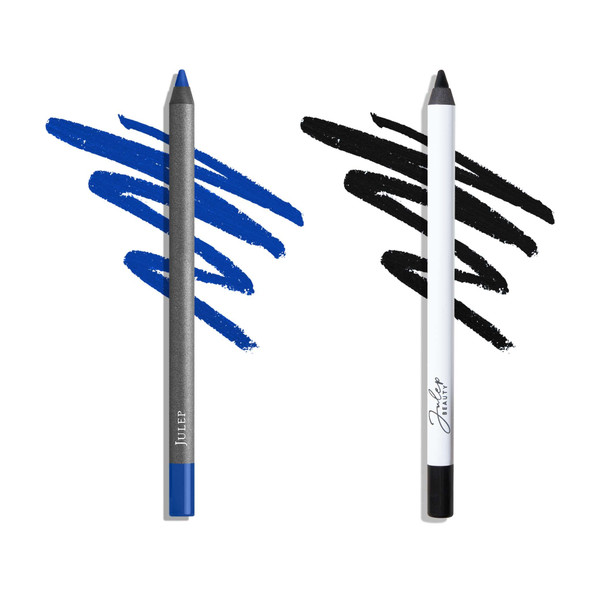 Julep When Pencil Met Gel Sharpenable MultiUse Longwear Eyeliner Pencil  Ocean Blue  Blackest Black  TransferProof  High Performance Liner Duo.