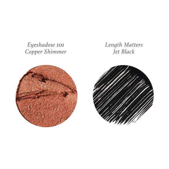 Julep Copper Shimmer Creme to Powder Waterproof Eyeshadow Stick  Length Matters Buildable Black Mascara