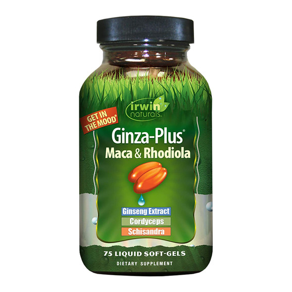 Irwin Naturals Ginza Plus Endurance, Energy, Balance Dietary Supplement Liquid Gel Caps, 75-Count Bottle