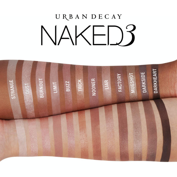 Urban Decay Naked 3 Eye Palette 12 X 0.05 Eyeshadow  1 Doubled Ended Shadow/Blending Brush multi color