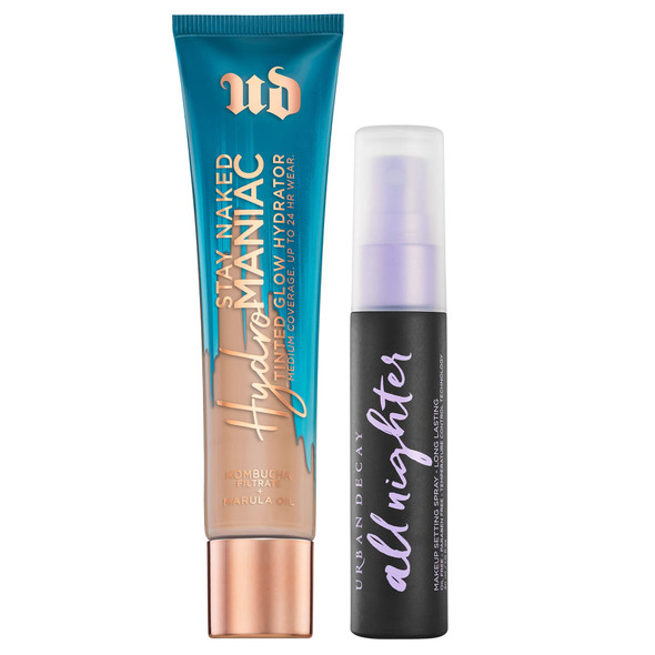 Urban Decay All Nighter LongLasting Makeup Setting Spray 1.0 fl oz  Hydromaniac Tinted Moisturizer 40 Light Medium Warm  24H Longwear Weightless Buildable Medium Coverage