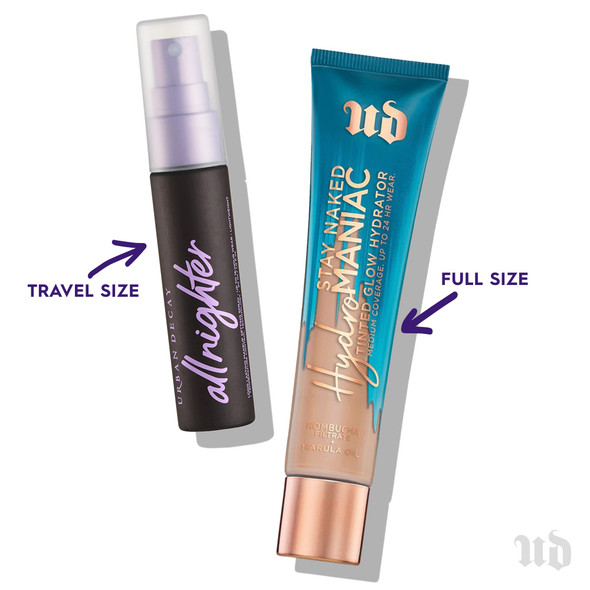 Urban Decay All Nighter LongLasting Makeup Setting Spray 1.0 fl oz  Hydromaniac Tinted Moisturizer 40 Light Medium Warm  24H Longwear Weightless Buildable Medium Coverage