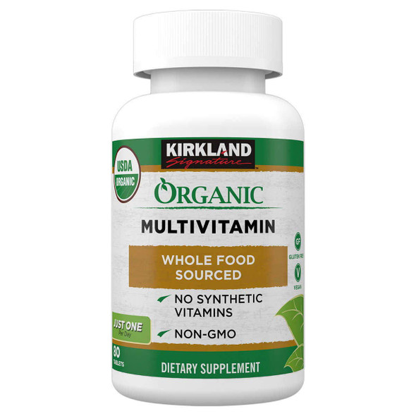 Kirkland Signature Organic Multivitamin  80 Coated Tablets