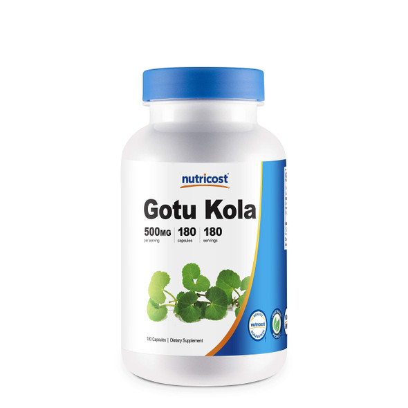Nutricost Gotu Kola 500 MG, 180 Capsules - Vegetarian Capsules, Gluten Free, Non-GMO