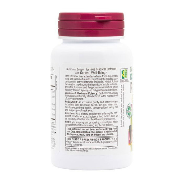 Natures Plus Herbal Actives Resveratrol 125 mg 60's