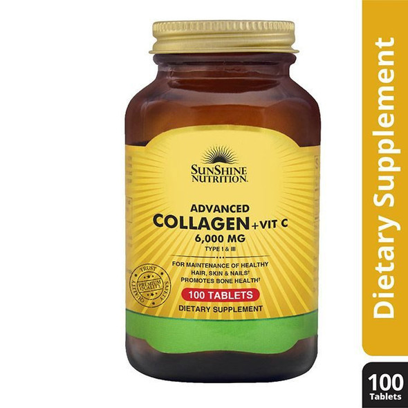Sunshine Nutrition Advanced Collagen + Vitamin C 100 Tablets