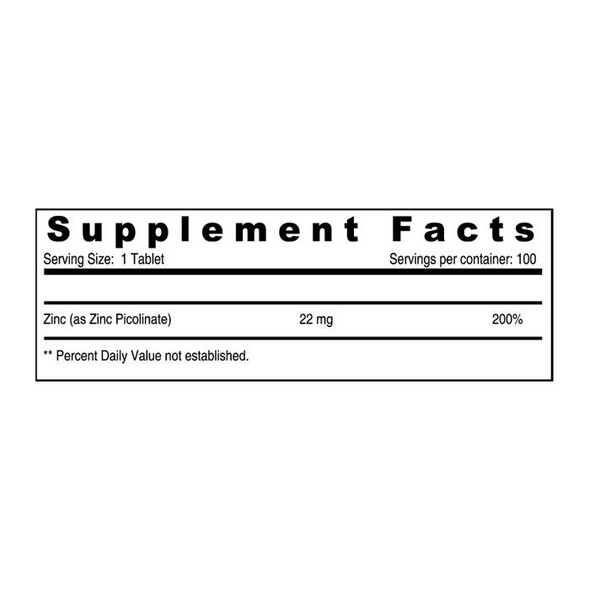 Sunshine Nutrition Zinc Picolinate 22 mg Tablet 100's