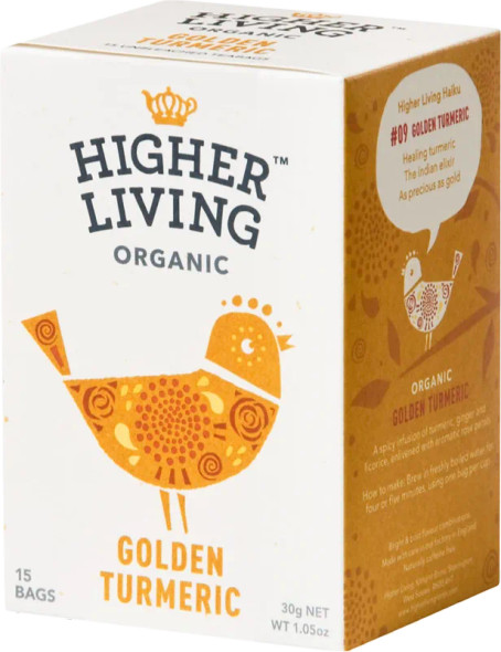 Higher Living Golden Turmeric Tea Bags 15's