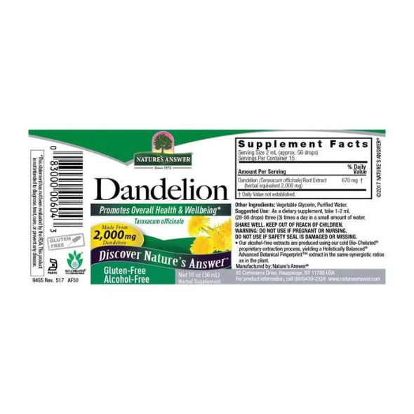 Natures Answer Dandelion Root 1 oz