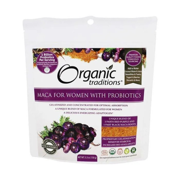 Organic Traditions Maca Women's With Probiotics Powder 150 g