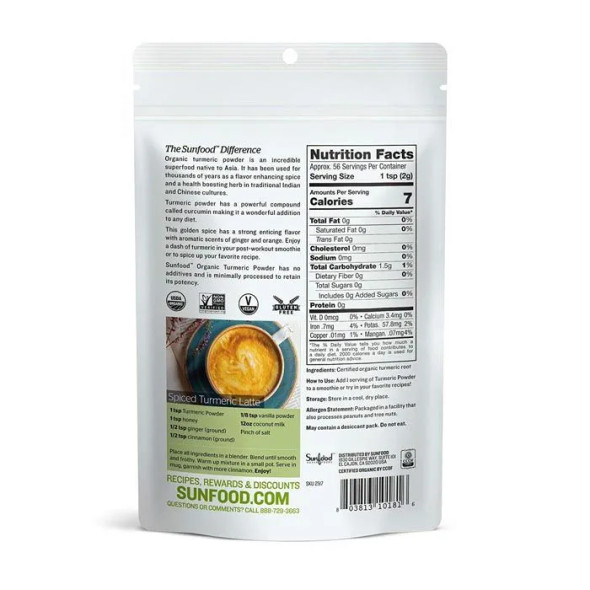 Sunfood Superfoods Turmeric Root Powder 4 Oz