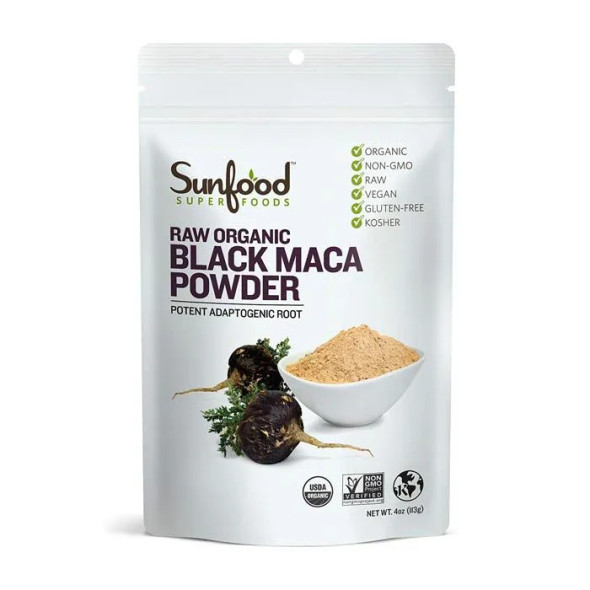 Sunfood Superfoods Maca Powder Black Organic 4 Oz