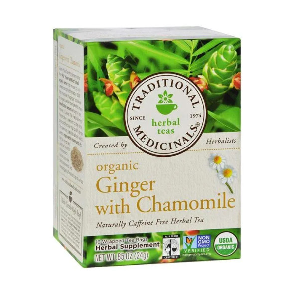 Traditional Medicinals Golden Ginger With Chamomile 16 Tea Bags