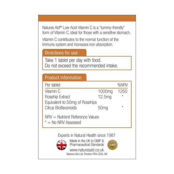 Natures Aid Vitamin C 1000 mg Low Acid Tablets 30's