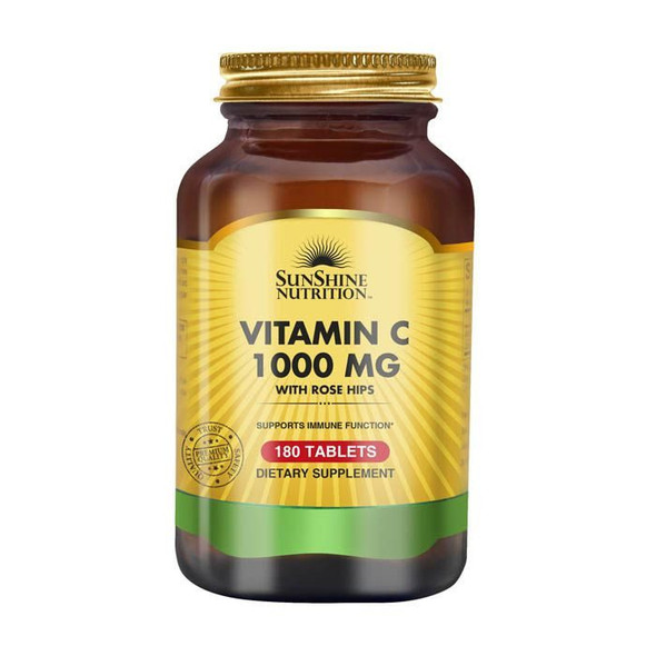 Sunshine Nutrition Vitamin C 1000mg With Rosehips 180 Tablets