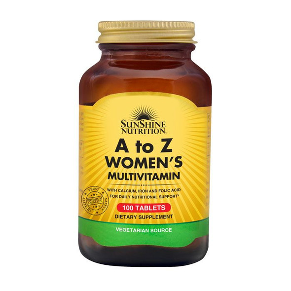 Sunshine Nutrition A To Z Women'S Multivitamin 100 Tablets