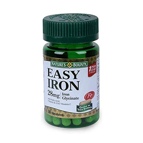 Natures Bounty Easy Iron 28 mg Capsules 30's