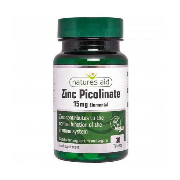 Natures Aid Zinc Picolinate 15 Mg Elemental Tablets 30's