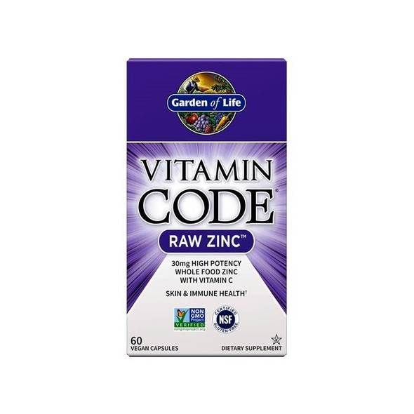 Garden of Life Vitamin Code Raw Zinc 30 Mg Vegetable Capsules 60's