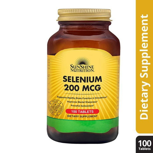 Sunshine Nutrition Selenium 200 Mcg Tabs 100's