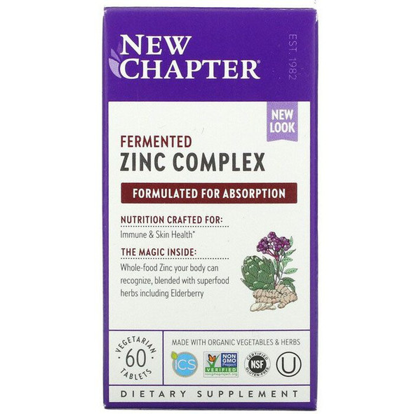 New Chapter Fermented Zinc Food Complex 60 Tablets
