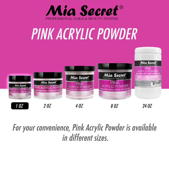 Mia Secret Professional Acrylic Nail System Pink Acrylic Powder 1 OZ