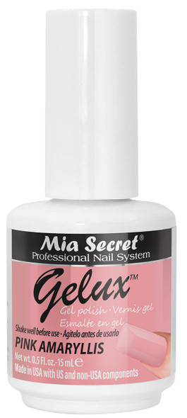 Mia Secret Gelux Soakoff gel nail polish color Pink Amaryllis  Gel polish cured with nail lamp  Esmaltes para uñas en gel de larga duración para lampara uv  Esmalte en gel Mia Secret color Pink Amaryllis