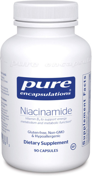 Pure Encapsulations - Niacinamide - Hypoallergenic Vitamin B3 To Support Energy Metabolism And Metabolic Function - 90 Capsules