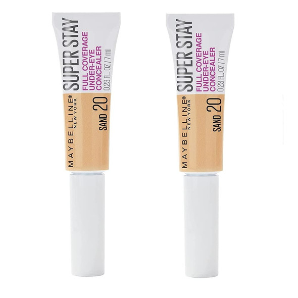 Pack of 2 Maybelline New York Super Stay Full Coverage UnderEye Concealer Sand  20